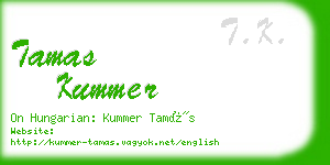 tamas kummer business card